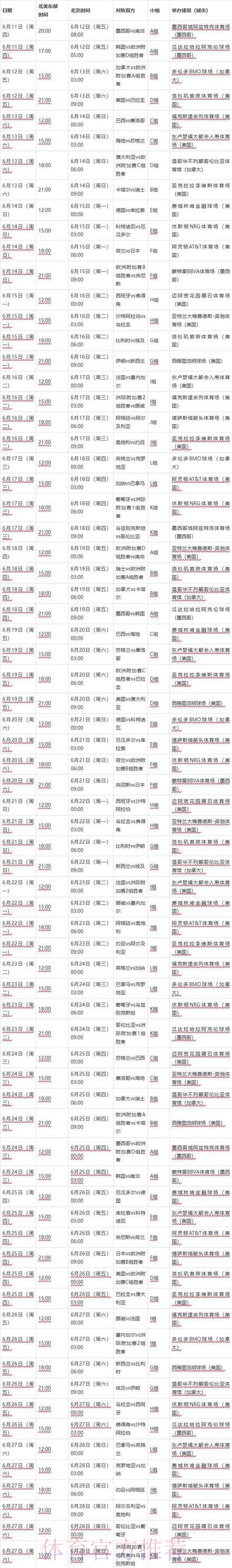 2026世界杯完整赛程一览实时赛程实时查看